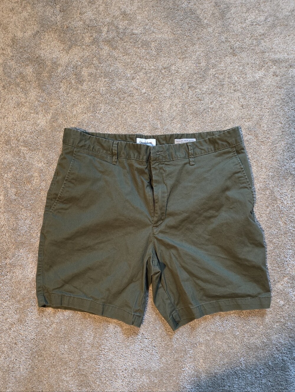 Goodfellow & Co Olive Flat-Front Chino Shorts